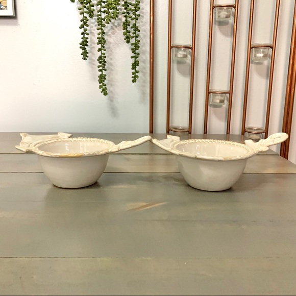 Nautical Anchor Decorative Ceramic Bowls Set of 2 - Picture 8 of 9